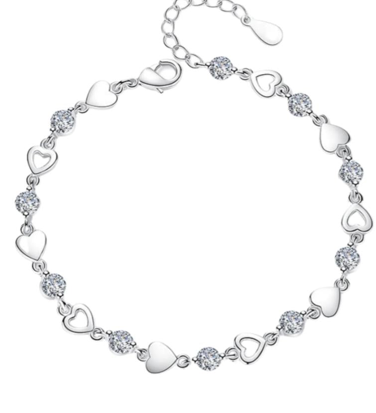 Loja KIONI - Pulseira Coralina - Em Prata e Zircônias