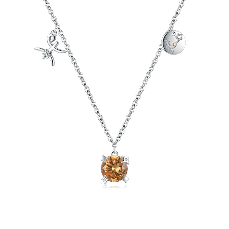 Loja KIONI.Colar Zodiac Peixes - Prata e Zircônia