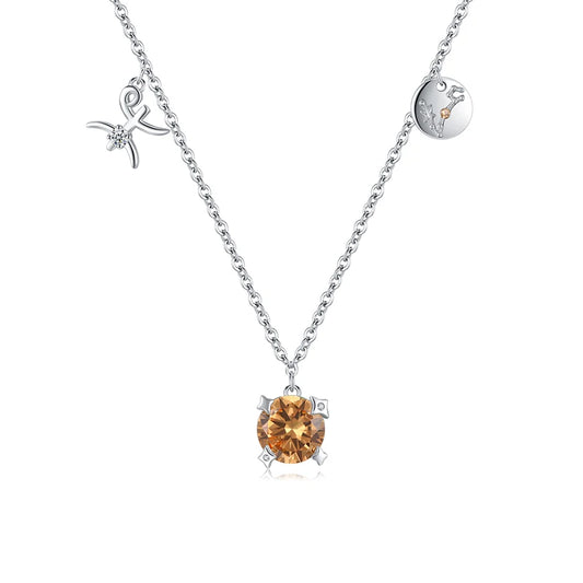 Loja KIONI.Colar Zodiac Peixes - Prata e Zircônia