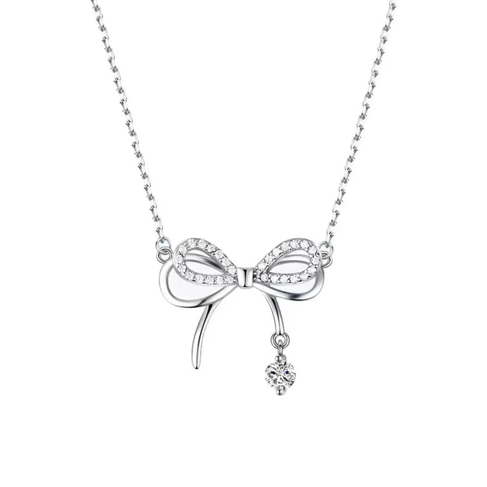 Loja KIONI - Conjunto Clarice - Lacinhos em Prata e Zircônias