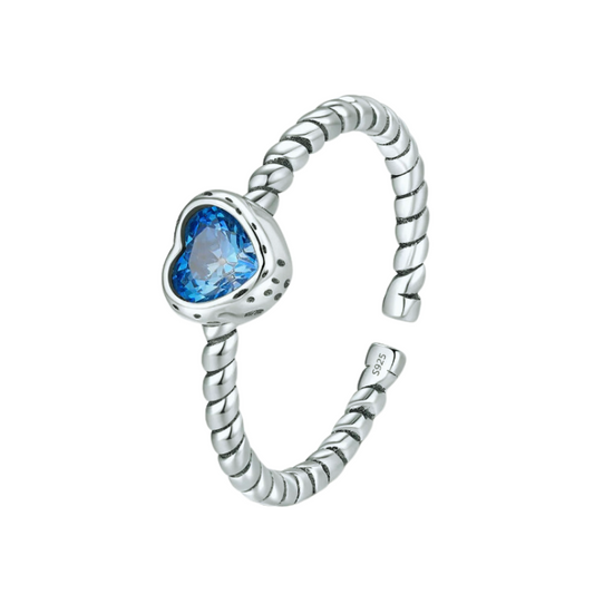 Loja KIONI - Anel Kelly - Coração em Prata e Zircônia