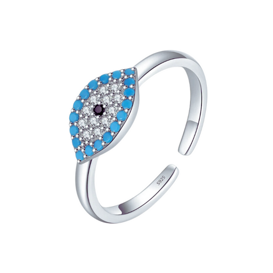 Loja KIONI - Anel Morgana - Olho em Prata e Zircônias