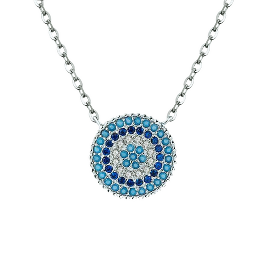 Loja KIONI - Colar Atena - Olho Grego em Prata e Zircônias