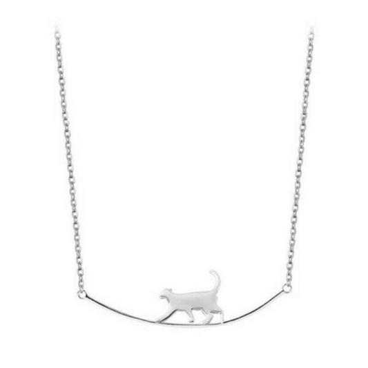 Loja KIONI - Colar Catarina - Gatinho em Prata