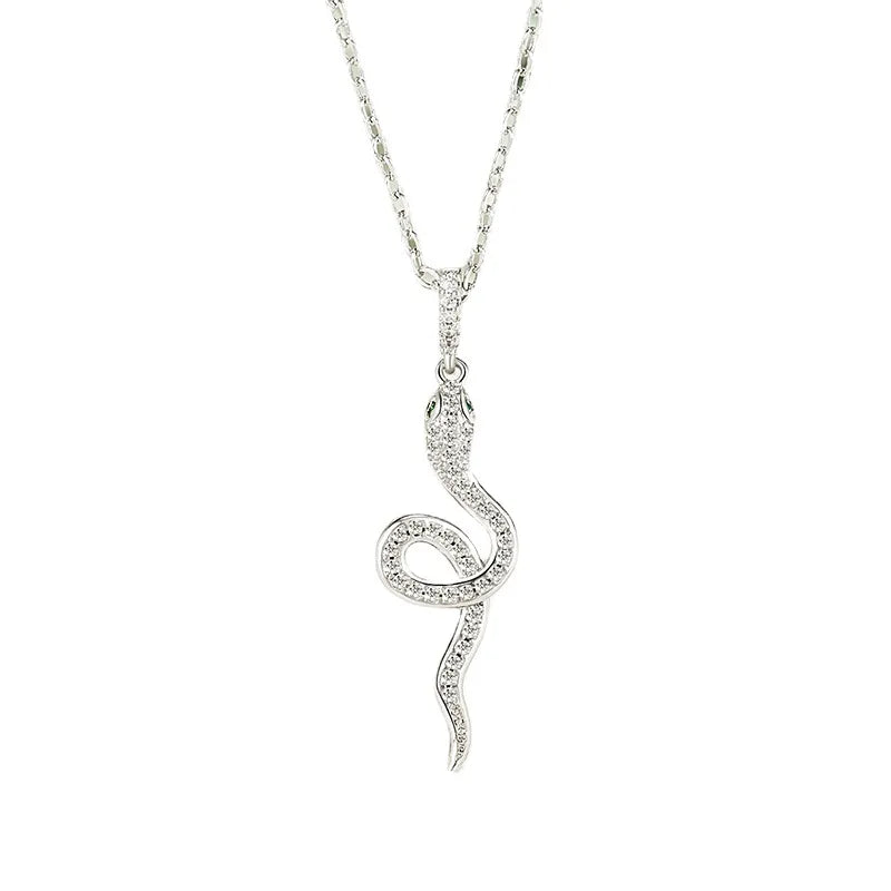 Loja KIONI - Colar Celeste - Serpente em Prata e Zircônias