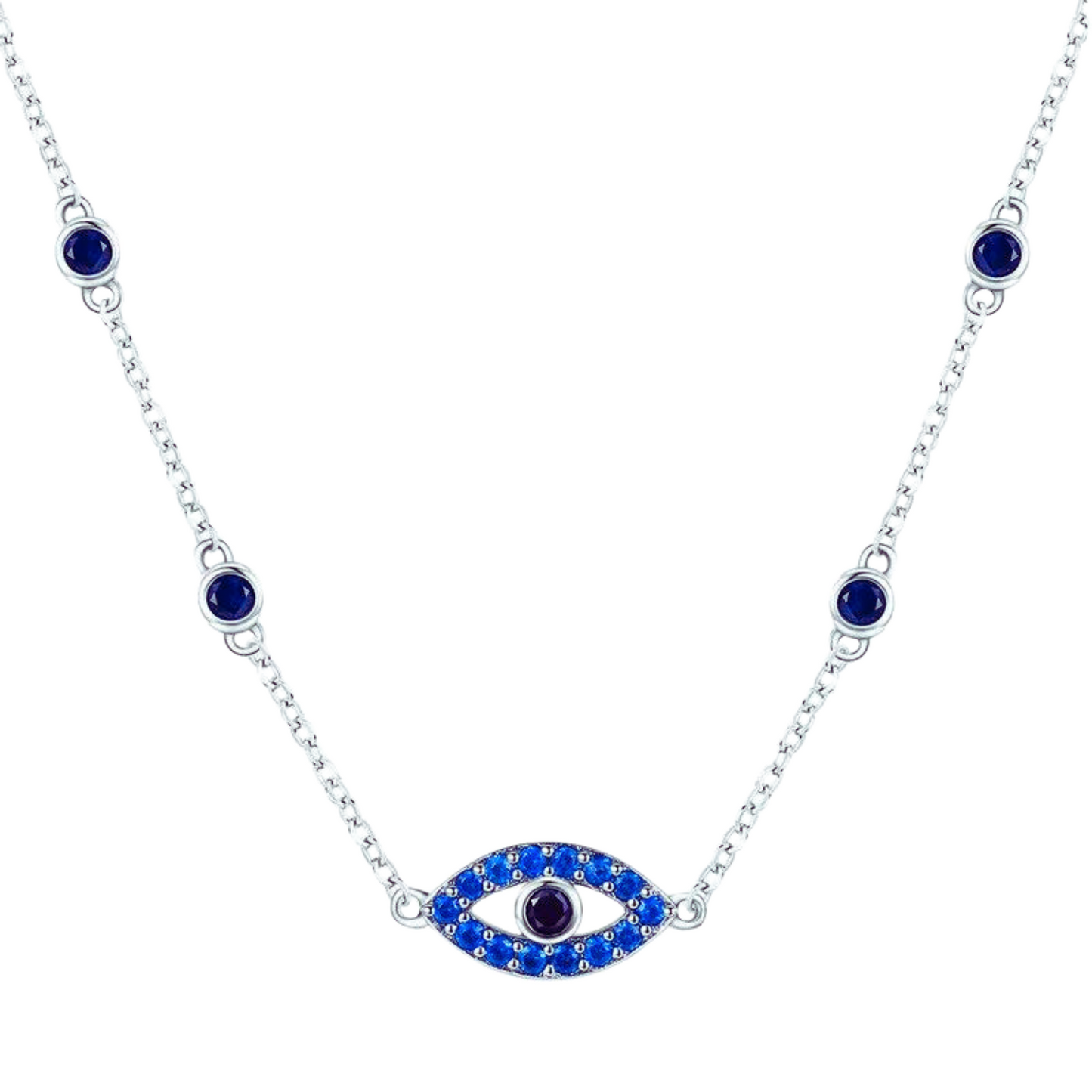 Loja KIONI - Colar Morgana - Olho em Prata e Zircônias