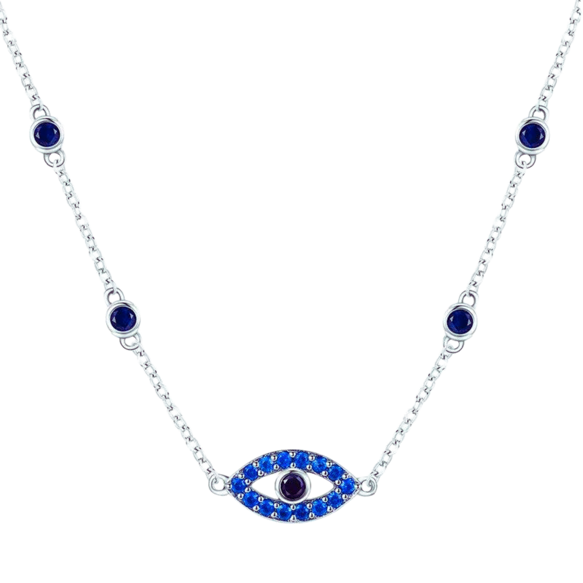 Loja KIONI - Colar Morgana - Olho em Prata e Zircônias