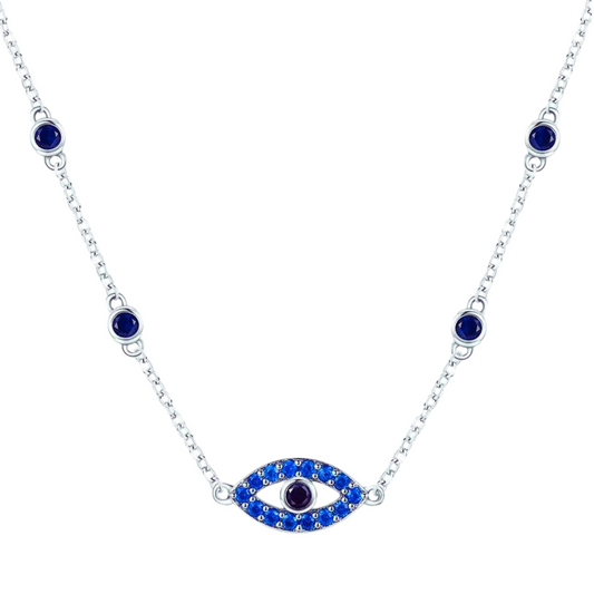 Loja KIONI - Colar Morgana - Olho em Prata e Zircônias