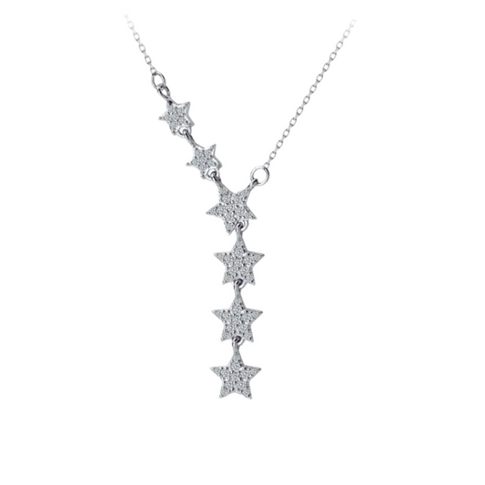 Loja KIONI - Colar Valéria - Estrelas em Prata e Zircônias