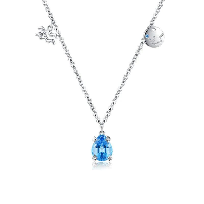 Loja KIONI - Colar Zodiac Aquário - Prata e Zircônia