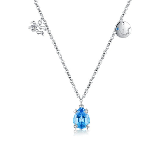 Loja KIONI - Colar Zodiac Aquário - Prata e Zircônia