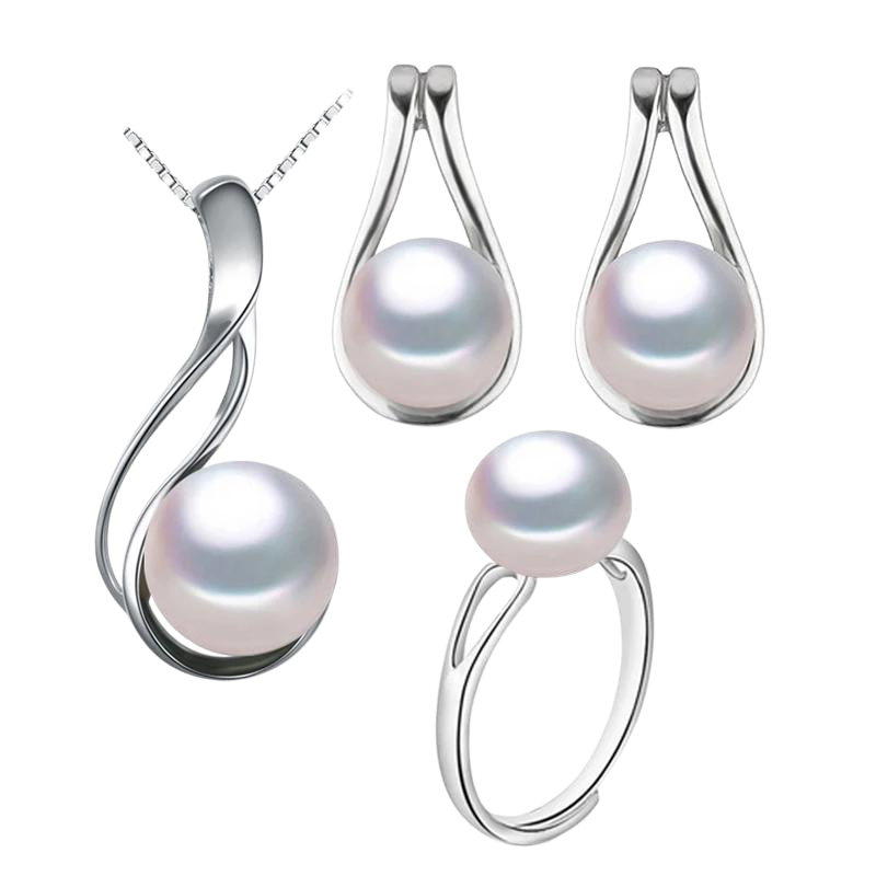 Loja KIONI - Conjunto Ana - Prata e Pérola Natural