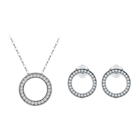 Loja KIONI - Conjunto Aurora - Minimalista em Prata e Zircônia