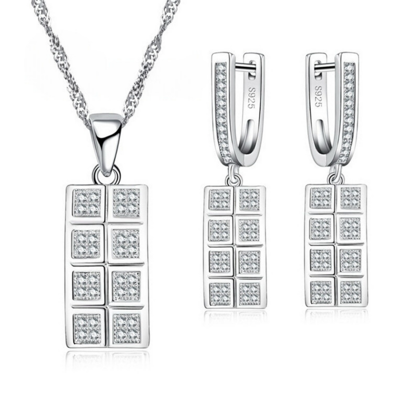 Loja KIONI - Conjunto Hebe - Elegância em Prata e Zircônias