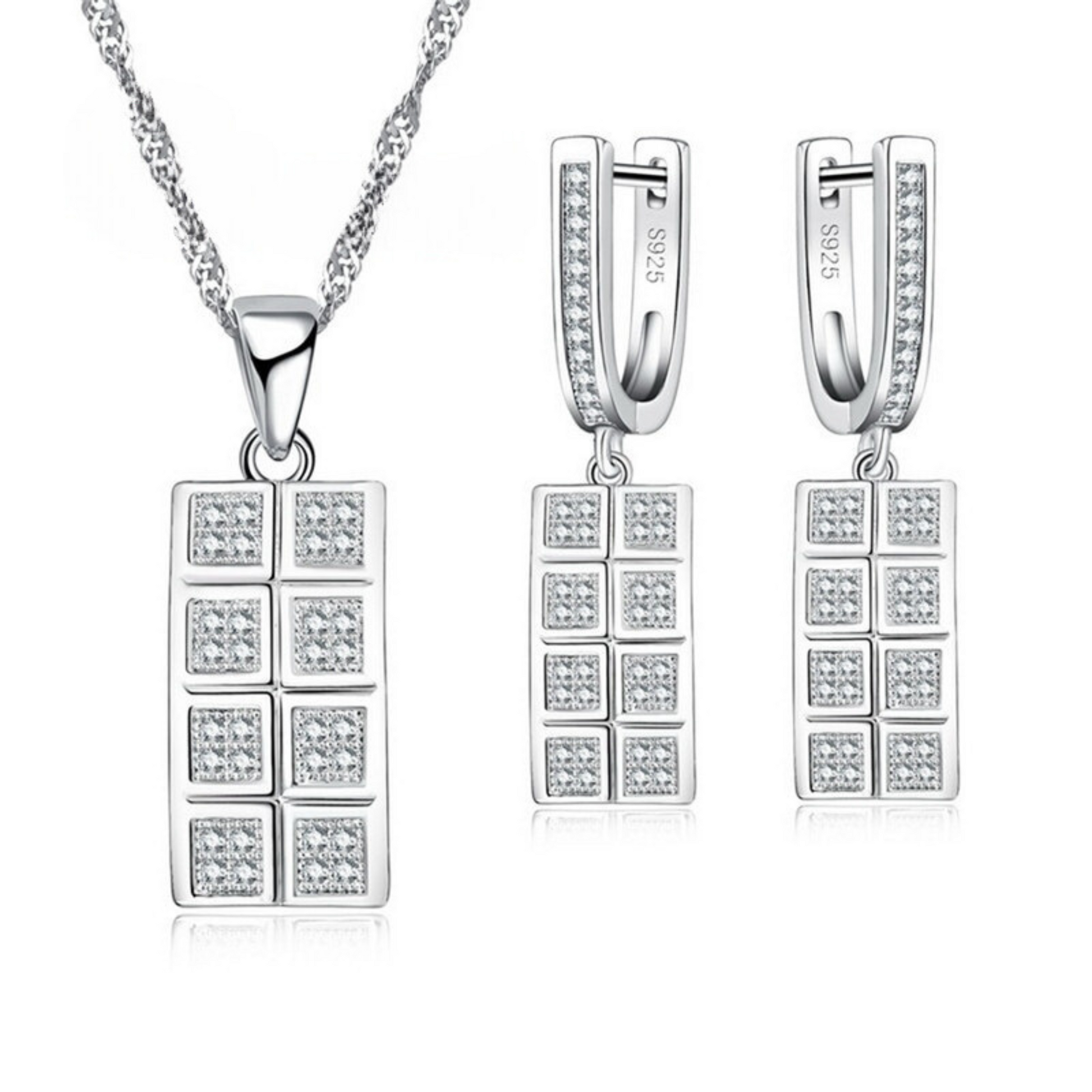 Loja KIONI - Conjunto Hebe - Elegância em Prata e Zircônias