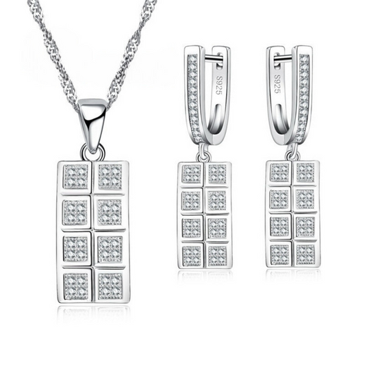 Loja KIONI - Conjunto Hebe - Elegância em Prata e Zircônias