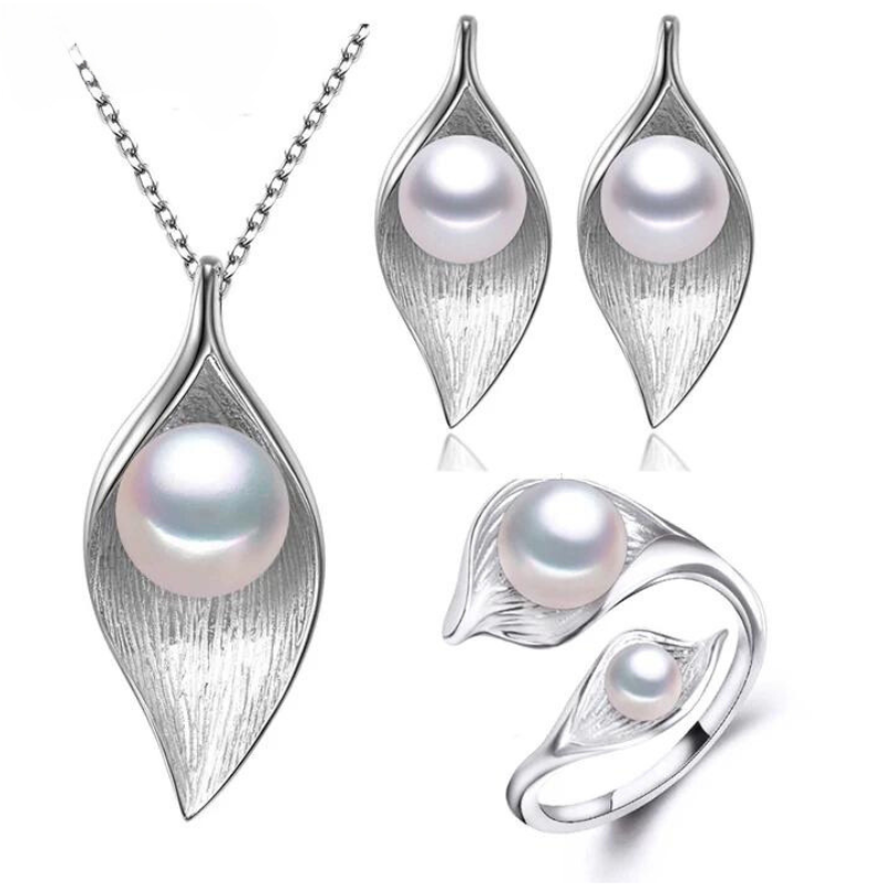 Loja KIONI - Conjunto Inês - Prata e Pérola Natural