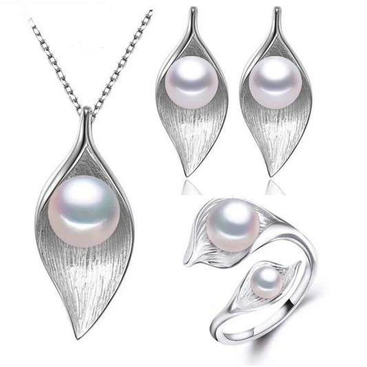 Loja KIONI - Conjunto Inês - Prata e Pérola Natural