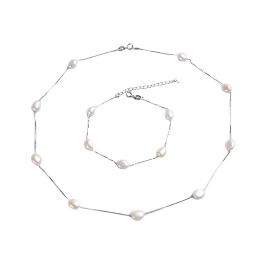 Loja KIONI - Conjunto Olga - Prata e Pérolas Naturais