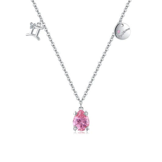 Loja KIONI - Colar Zodiac Gêmeos - Prata e Zircônia