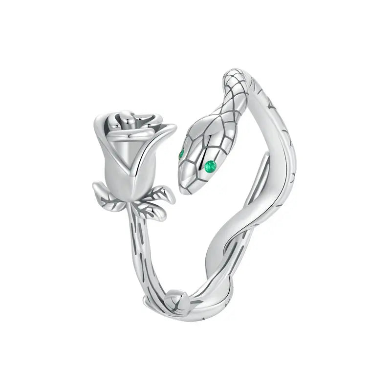 Loja KIONI Anel Celeste - Serpente em Prata e Zircônias