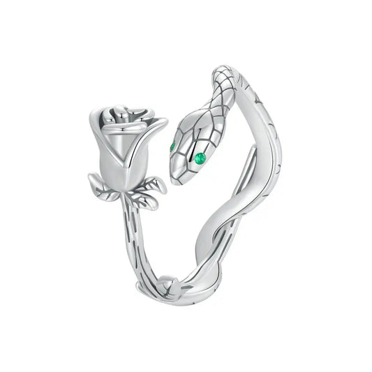 Loja KIONI Anel Celeste - Serpente em Prata e Zircônias