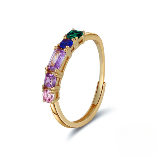 Loja KIONI Anel Lavínia em Prata Banhada a Ouro e Zircônias