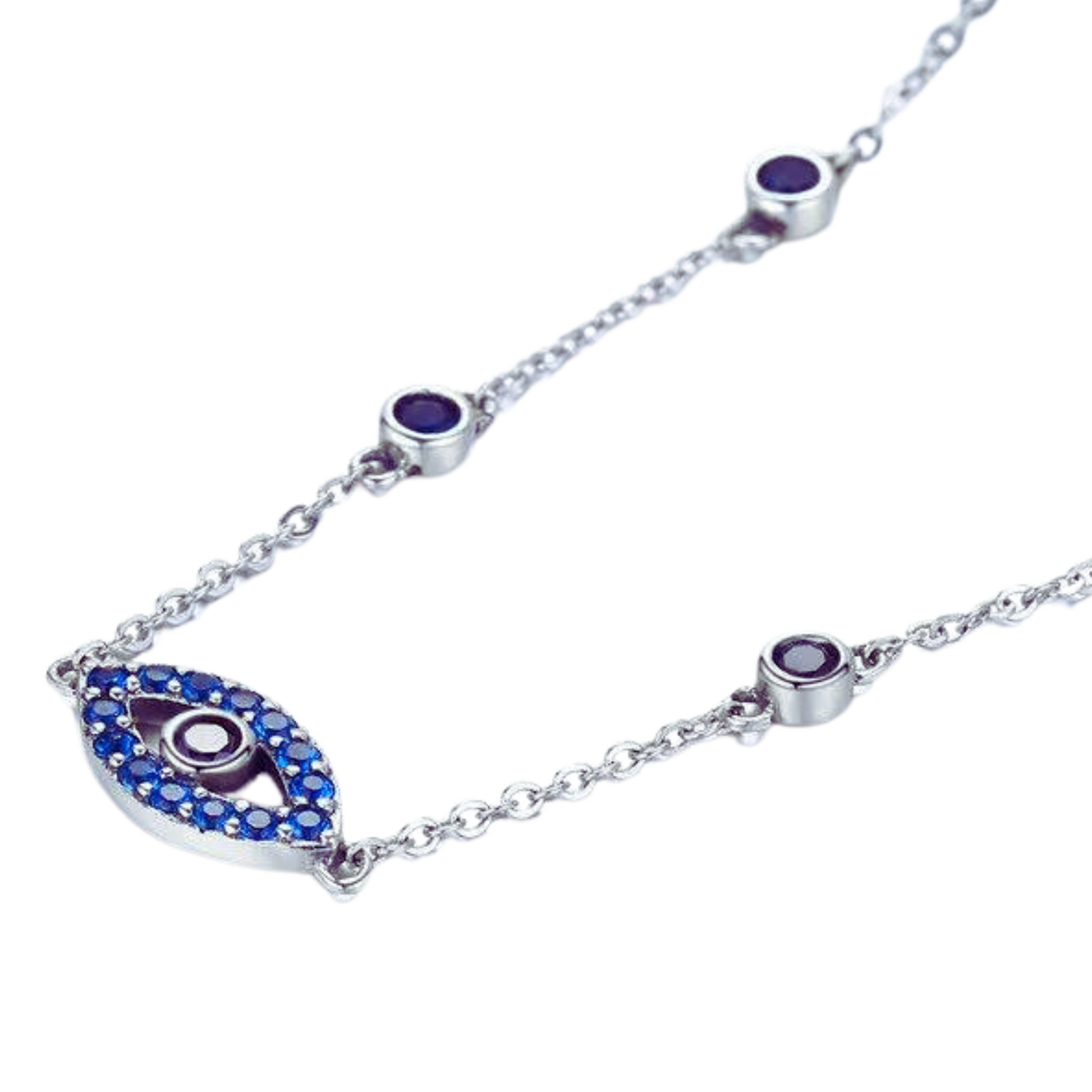 Loja KIONI - Colar Morgana - Olho em Prata e Zircônias