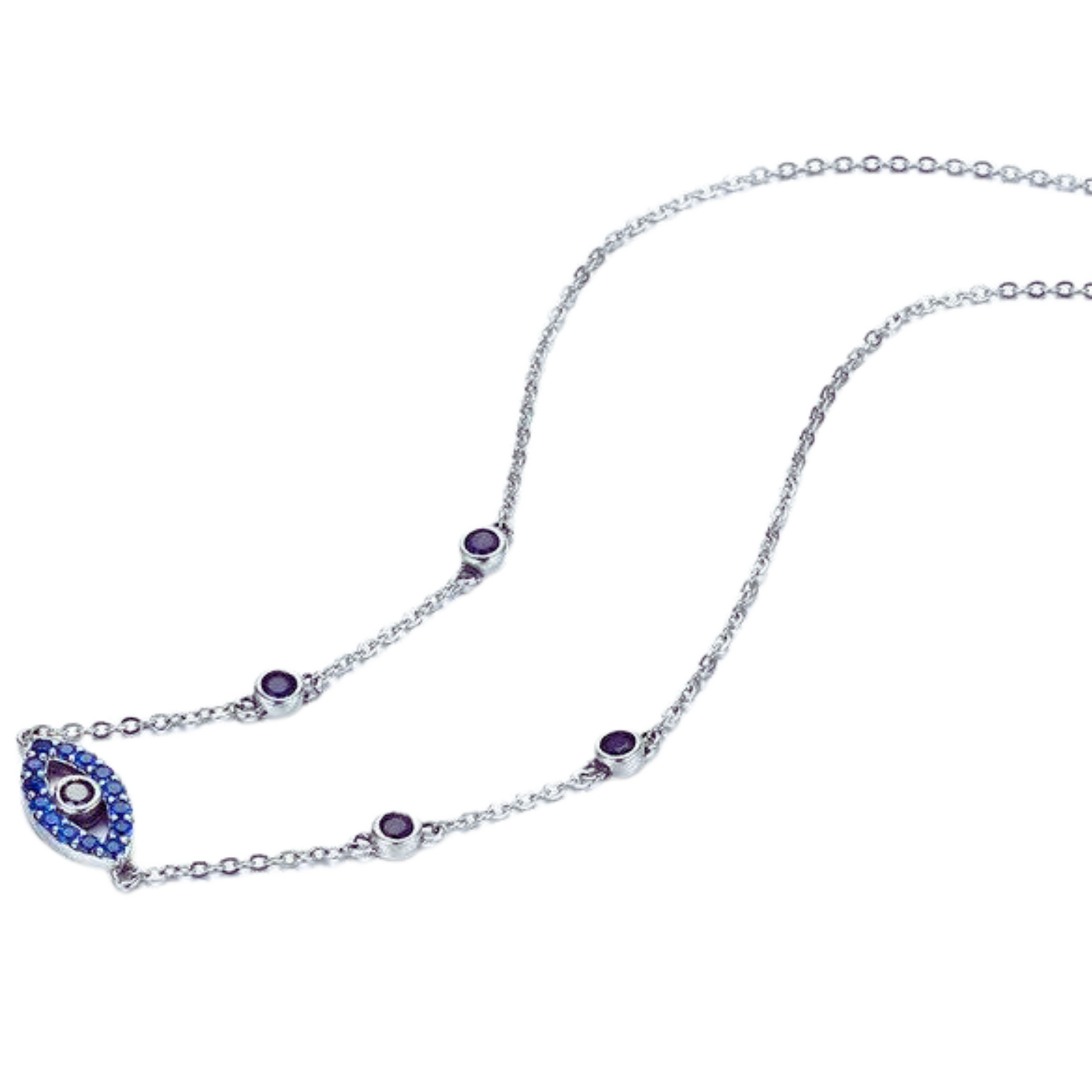 Loja KIONI - Colar Morgana - Olho em Prata e Zircônias