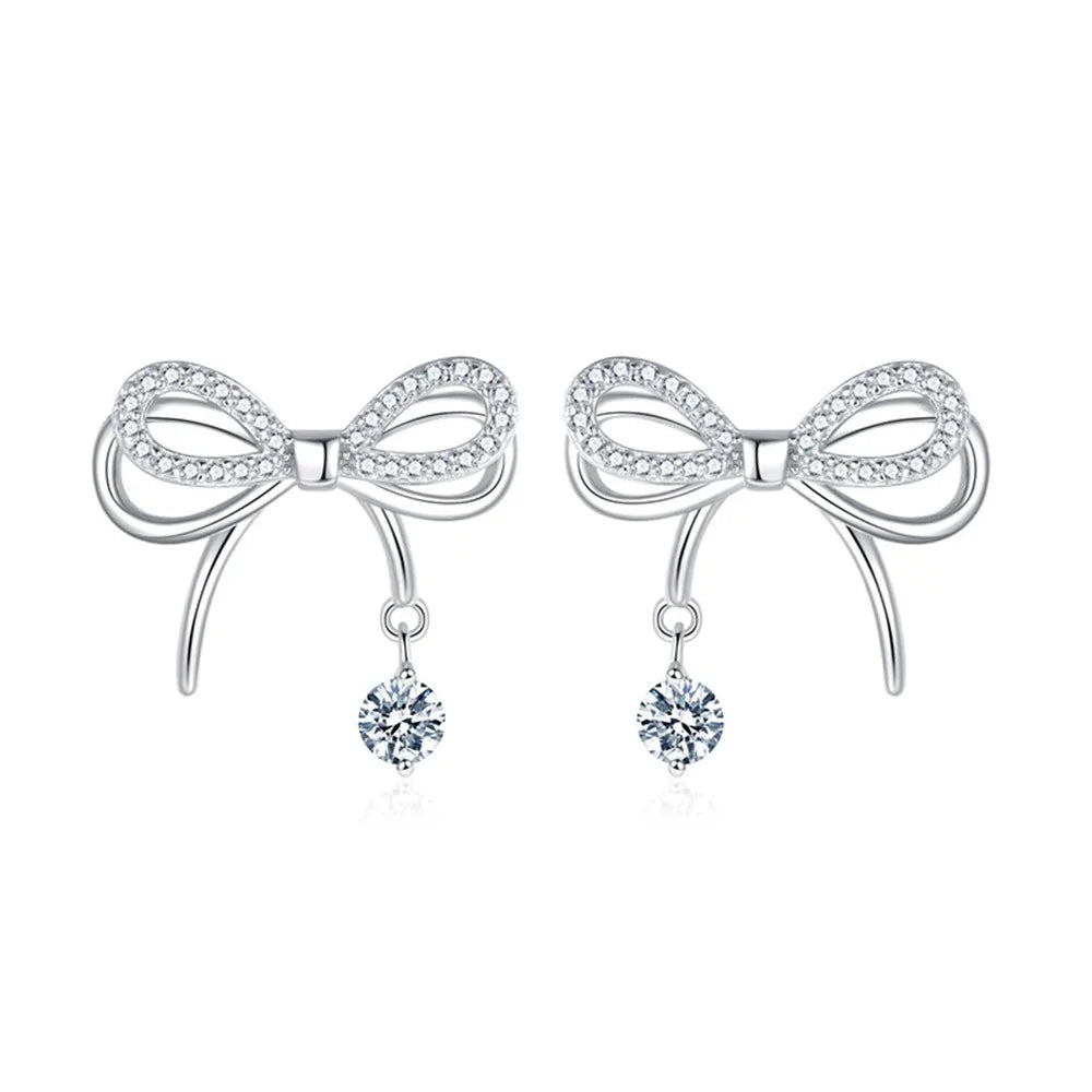 Loja KIONI - Conjunto Clarice - Lacinhos em Prata e Zircônias